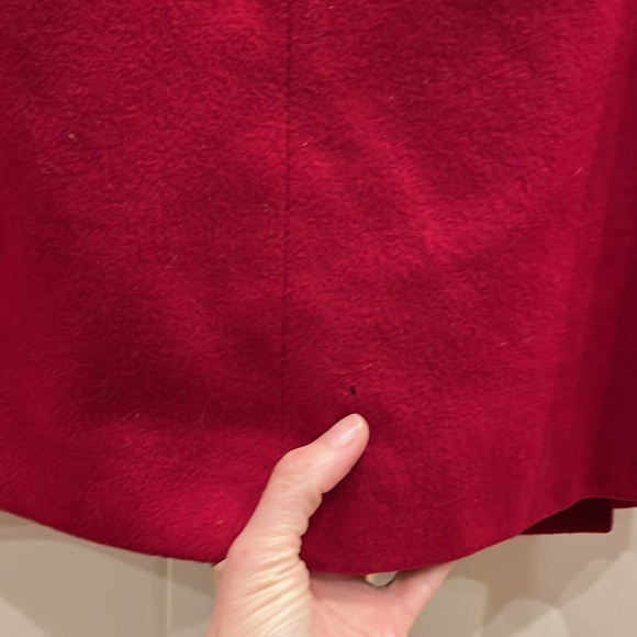 Vintage 1950s Cherry-Red Wool Swing Coat Mademoiselle Vogues | ILGWU Union | S - Picture 6 of 6